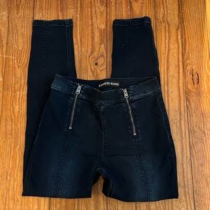 Double front zip jeans
